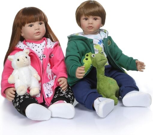 twin silicone babies boy and girl